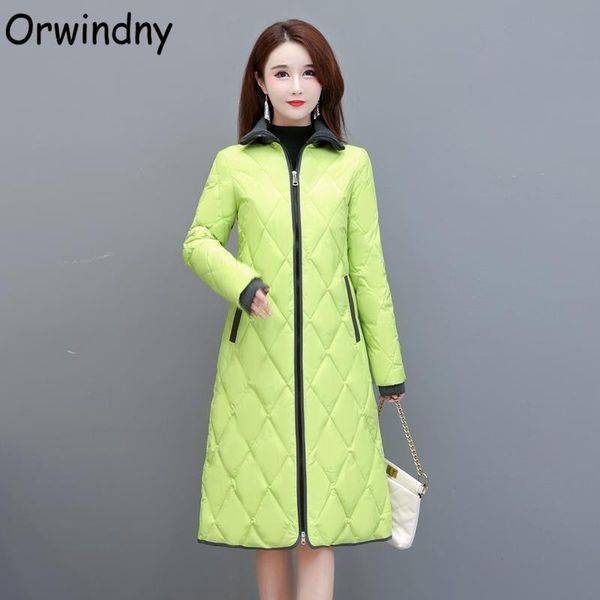 leather winter coat women fashion long parkas slim high street argyle cotton padded clothing snow wear wadded coats female orwindny, Black
leather winter coat women fashion long parkas slim high street argyle cotton padded clothing snow wear wadded coats female orwindny, Black