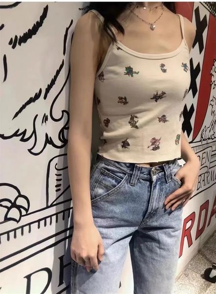 t-shirt women sweet dinosaur cartoon tank 2022 summer fashion ladies slim cotton camis cute girls cropped sling, White
t-shirt women sweet dinosaur cartoon tank 2022 summer fashion ladies slim cotton camis cute girls cropped sling, White