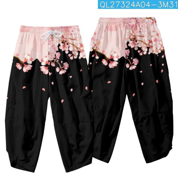 pants floral printed men japanese harem trousers casual elastic waist kimono cropped pants streetwear, Black
pants floral printed men japanese harem trousers casual elastic waist kimono cropped pants streetwear, Black