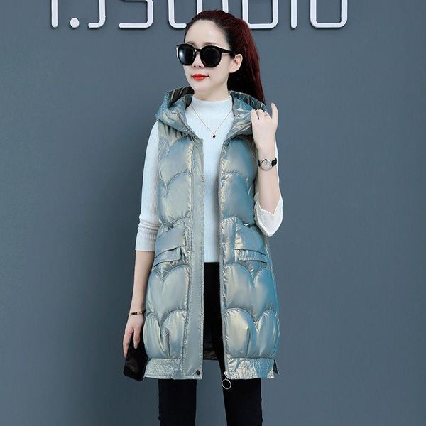 vests glossy hooded trend vest coat midlength winter down cotton women korean fashion sleeveless jacket gilet body warmer waistcoat, Black;white
vests glossy hooded trend vest coat midlength winter down cotton women korean fashion sleeveless jacket gilet body warmer waistcoat, Black;white