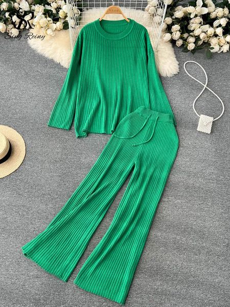 pants singreiny autumn casual knitted two pieces suits loose long sleeve knit elastic wide leg pants women loose sweater sets, White
pants singreiny autumn casual knitted two pieces suits loose long sleeve knit elastic wide leg pants women loose sweater sets, White