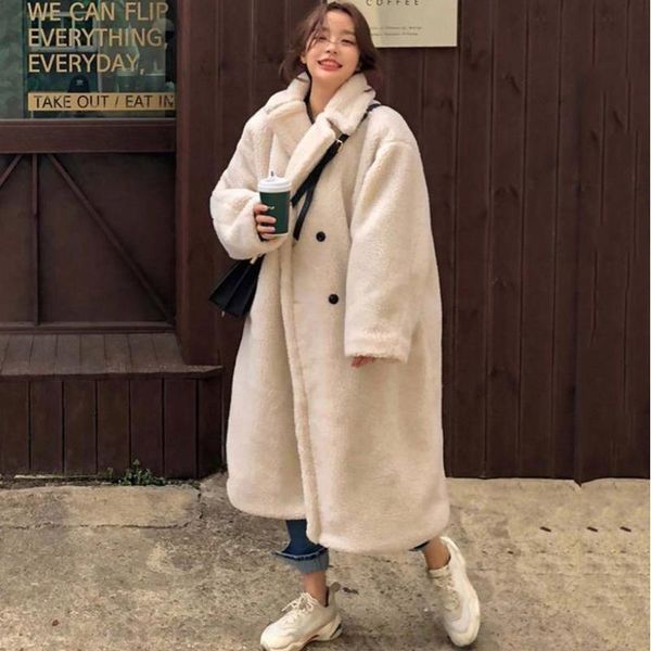 leather korean new warm lambswool jacket vintage lapel baggy straight coat fashion medium and long ladies puffer padded outwear winter, Black
leather korean new warm lambswool jacket vintage lapel baggy straight coat fashion medium and long ladies puffer padded outwear winter, Black