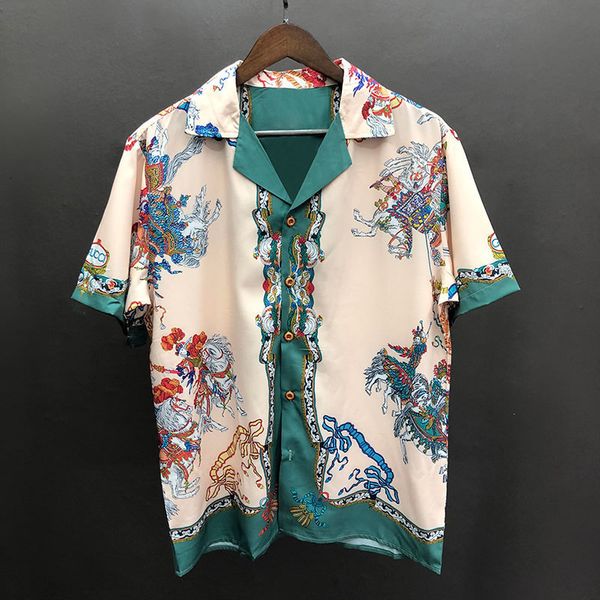 men's casual shirts summer men hawaiian streetwear vintage paneled contrasting animal print beach shirt hip hop tropical holiday 23042, White;black
men's casual shirts summer men hawaiian streetwear vintage paneled contrasting animal print beach shirt hip hop tropical holiday 23042, White;black