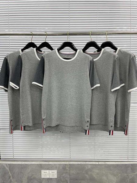 women's t-shirt tb thom men's t-shirts grey patchwork designer style pure cotton tshirt short sleeve causal sport women, White
women's t-shirt tb thom men's t-shirts grey patchwork designer style pure cotton tshirt short sleeve causal sport women, White