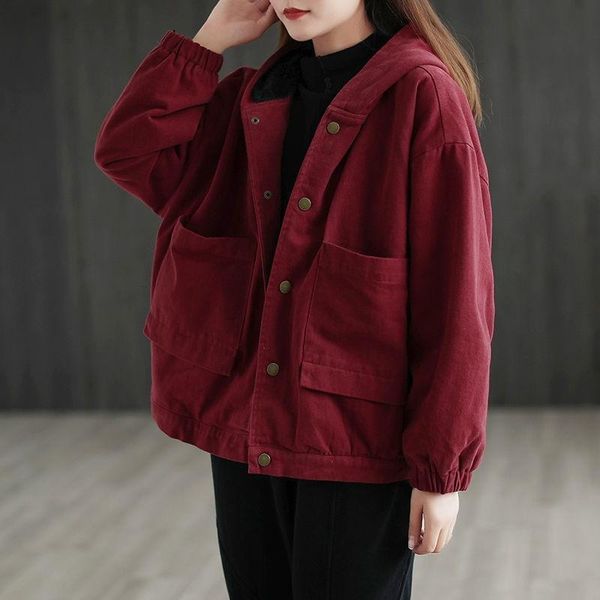 leather winter padded warm cotton padded jacket women 2022 quilted hooded parka loose long sleeve vintage casual femme clothing, Black
leather winter padded warm cotton padded jacket women 2022 quilted hooded parka loose long sleeve vintage casual femme clothing, Black