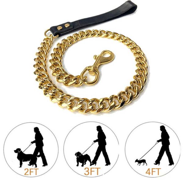 accessories dog collars leashes stainless steel pet gold chain leather handle portable leash rope straps puppy cat training slip collar moti, Silver
accessories dog collars leashes stainless steel pet gold chain leather handle portable leash rope straps puppy cat training slip collar moti, Silver