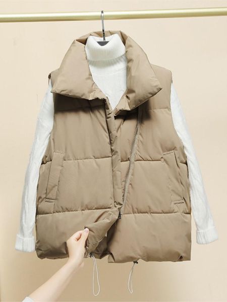 vests down vest female new collar sleeveless coat winter leisure han edition with a loose warm zipper pure color a05d, Black;white
vests down vest female new collar sleeveless coat winter leisure han edition with a loose warm zipper pure color a05d, Black;white