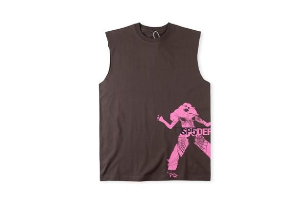 designer t shirt vest men women cotton sp5der 555555 tank tees casual summer techwear, White;black
designer t shirt vest men women cotton sp5der 555555 tank tees casual summer techwear, White;black