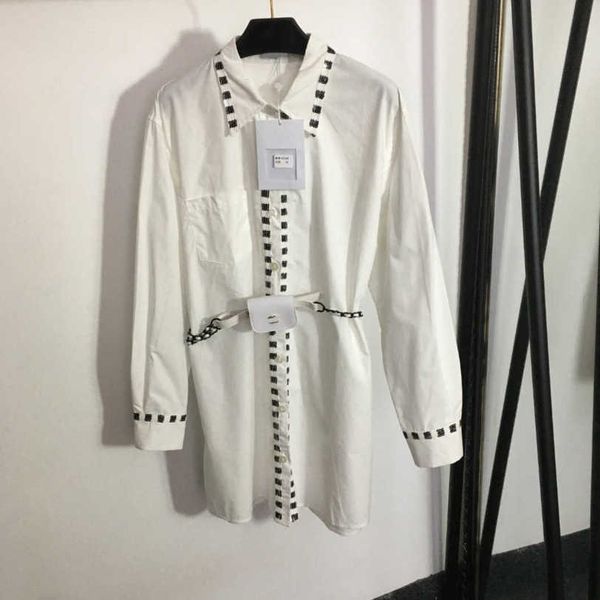 23ss women dress womens designer clothing summer dresses sequin embroidered chain fanny pack lapel long-sleeved shirt dress womens clothing, Black;gray
23ss women dress womens designer clothing summer dresses sequin embroidered chain fanny pack lapel long-sleeved shirt dress womens clothing, Black;gray