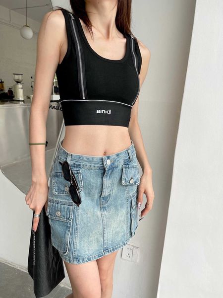 23ss womens designer clothing vest camis tank womens tanks camis shoulder zipper ribbon splicing knitted suspender vest womens clothes, White
23ss womens designer clothing vest camis tank womens tanks camis shoulder zipper ribbon splicing knitted suspender vest womens clothes, White