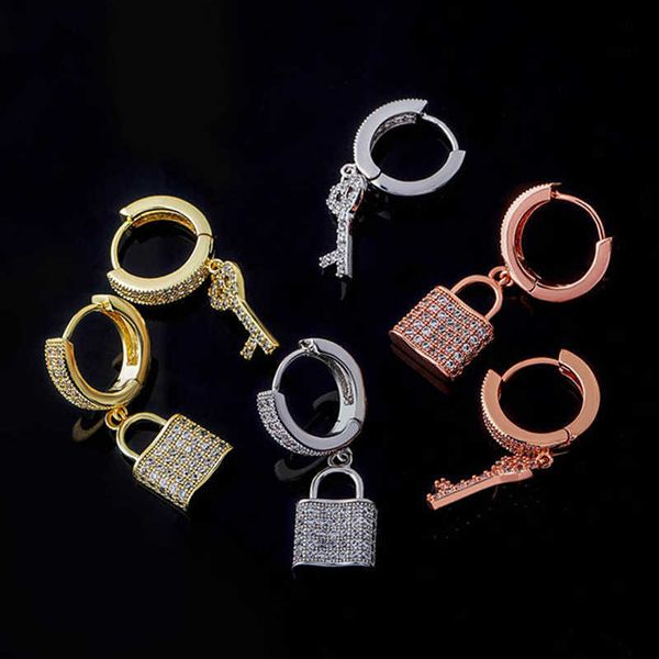 14k real gold key with lock drop earrings full cz cubic zircon hip hop huggie hoop asymmetry drop earring piercing dangle ear ring jewelry f, Silver
14k real gold key with lock drop earrings full cz cubic zircon hip hop huggie hoop asymmetry drop earring piercing dangle ear ring jewelry f, Silver