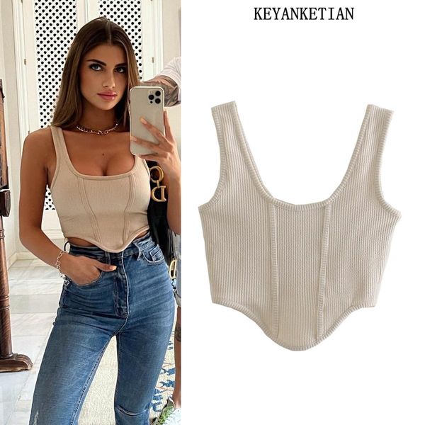 tanks keyanketian za women's slim rib knit camisole sleeveless cropped tank club party chic wrapped cropped streetwear, Black;white
tanks keyanketian za women's slim rib knit camisole sleeveless cropped tank club party chic wrapped cropped streetwear, Black;white