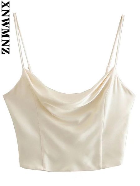 t-shirt xnwmnz revealing women fashion flowing collar satin cropped tank adjustable thin straps female camis mujer tanks, White
t-shirt xnwmnz revealing women fashion flowing collar satin cropped tank adjustable thin straps female camis mujer tanks, White