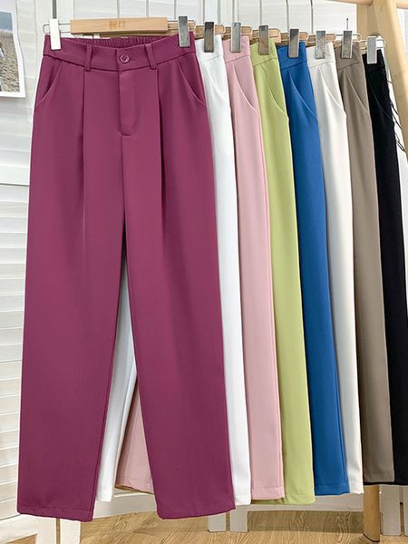 women's pants capris jmprs casual women ankle-length pants elastic high waist spring straight trousers korean fashion solid color butto, Black;white
women's pants capris jmprs casual women ankle-length pants elastic high waist spring straight trousers korean fashion solid color butto, Black;white