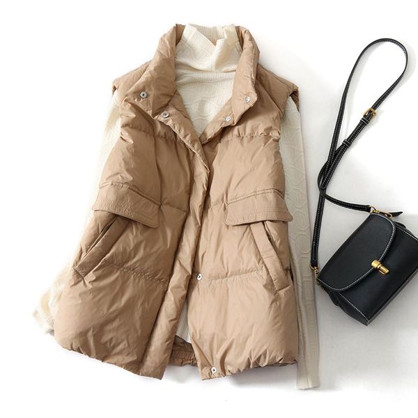 parkas 2022 women autumn winter vest coat stand collar 90% white duck down female vest chaleco mujer gilet casaco feminino, Black
parkas 2022 women autumn winter vest coat stand collar 90% white duck down female vest chaleco mujer gilet casaco feminino, Black