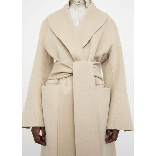 fur 2021 winter new women doublesided woolen midlength coat longsleeved ladies vneck warm long jacket outwear with sashes, Black
fur 2021 winter new women doublesided woolen midlength coat longsleeved ladies vneck warm long jacket outwear with sashes, Black