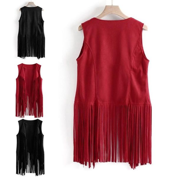 vests women faux suede ethnic sleeveless jacket long fringe tassels 70s hippie open front cardigan vintage cowgirl waistcoat vest, Black;white
vests women faux suede ethnic sleeveless jacket long fringe tassels 70s hippie open front cardigan vintage cowgirl waistcoat vest, Black;white