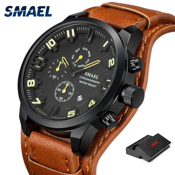 2020 smael casual sport watches mens luxury military leather waterproof watch man clock sl-9076 fashion wristwatch relogio masculi193x, Slivery;brown
2020 smael casual sport watches mens luxury military leather waterproof watch man clock sl-9076 fashion wristwatch relogio masculi193x, Slivery;brown