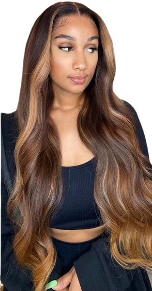 body wave lace front wig 4/27 highlight colored human hair wigs for women 30 inch honey blonde 4x4 closure wig, Black;brown
body wave lace front wig 4/27 highlight colored human hair wigs for women 30 inch honey blonde 4x4 closure wig, Black;brown