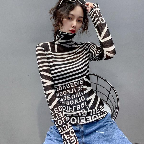 t-shirt #5687 turtleneck t shirt women long sleeve tight striped tshirt women thin cotton letter tee shirt femme korean style, White
t-shirt #5687 turtleneck t shirt women long sleeve tight striped tshirt women thin cotton letter tee shirt femme korean style, White