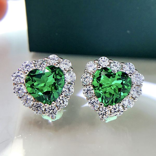 cute heart emerald diamond stud earring 100% real 925 sterling silver promise wedding earrings for women bridal party jewelry, Golden;silver
cute heart emerald diamond stud earring 100% real 925 sterling silver promise wedding earrings for women bridal party jewelry, Golden;silver