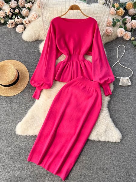 two piece dress singreiny ruffles design winter knitted sets women lantern sleeve heath midi long skirt fashion sweater two pieces suits 230, White
two piece dress singreiny ruffles design winter knitted sets women lantern sleeve heath midi long skirt fashion sweater two pieces suits 230, White