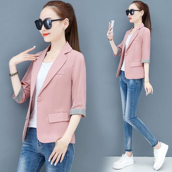 pants summer women thin blazer jacket 2021 new korean single button 3/4 sleeve short jacket coat lady office blazers outerwear 3xl, White
pants summer women thin blazer jacket 2021 new korean single button 3/4 sleeve short jacket coat lady office blazers outerwear 3xl, White