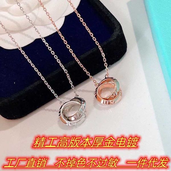 designerseiko high version s925 sterling silver tiffy double ring roman numerals pendant 18k rose gold necklace female, Black
designerseiko high version s925 sterling silver tiffy double ring roman numerals pendant 18k rose gold necklace female, Black
