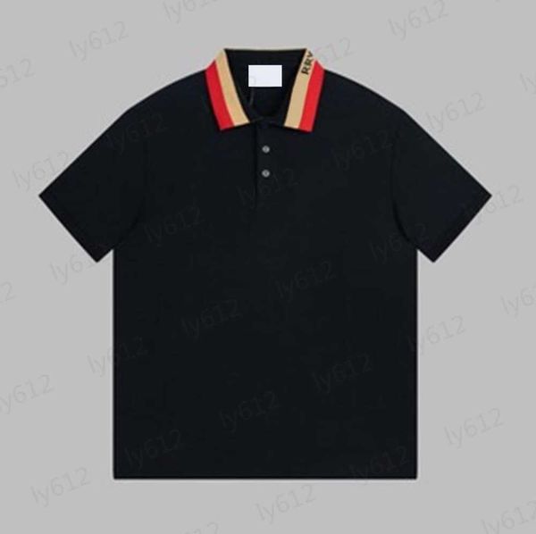 fashion designer mens clothes spring summer luxury trend classic brand letter logo pattern printed stripe collar bead ground short sleeves, White;black
fashion designer mens clothes spring summer luxury trend classic brand letter logo pattern printed stripe collar bead ground short sleeves, White;black