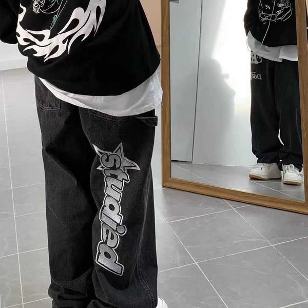 men's jeans new american retro embroidery jeans streetwear baggy slouchy jeans clothes men y2k loose straight wide leg pants j230420, Blue
men's jeans new american retro embroidery jeans streetwear baggy slouchy jeans clothes men y2k loose straight wide leg pants j230420, Blue