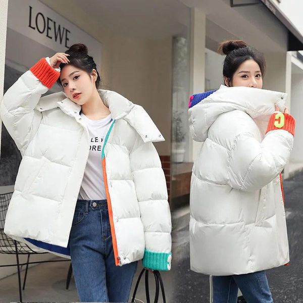 leather new women's quilted jacket winter warm coat knitted stitching hooded parka overcoat fashion female casual down cotton jackets, Black
leather new women's quilted jacket winter warm coat knitted stitching hooded parka overcoat fashion female casual down cotton jackets, Black