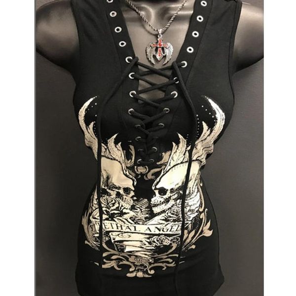 tanks black skull tank women summer fashion large size lace up vneck streetwear for women lugentolo, Black;white
tanks black skull tank women summer fashion large size lace up vneck streetwear for women lugentolo, Black;white