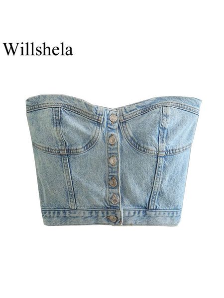 womens tshirt willshela fashion women denim slim corset cropped vintage backless single breasted female chic crop 230420, White
womens tshirt willshela fashion women denim slim corset cropped vintage backless single breasted female chic crop 230420, White