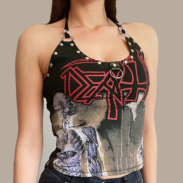 womens tshirt yl punk gothic y2k print halter camisole women summer backless sleeveless slim crop girl streetwear 230420, White
womens tshirt yl punk gothic y2k print halter camisole women summer backless sleeveless slim crop girl streetwear 230420, White