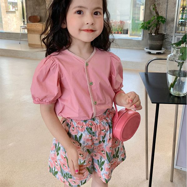 clothing sets summer girls temperament single breasted puff sleeve sweet flower shorts 2pcs baby kids children clothes suit 230420, White
clothing sets summer girls temperament single breasted puff sleeve sweet flower shorts 2pcs baby kids children clothes suit 230420, White
