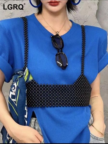 vests lgrq 2022 summer vest outfits pearl sleeveless beaded black vest fashionable woman wv92401l, Black;white
vests lgrq 2022 summer vest outfits pearl sleeveless beaded black vest fashionable woman wv92401l, Black;white