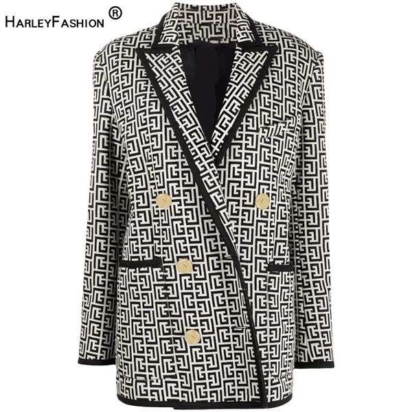 pants european ladies spring high street classic featured fabric geometric texture patchwork jacket lion head buckle notched blazer, White
pants european ladies spring high street classic featured fabric geometric texture patchwork jacket lion head buckle notched blazer, White
