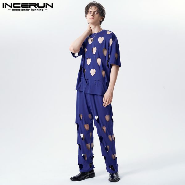 men s tracksuits men sets solid color summer streetwear hollow out o neck short sleeve t shirt pants 2pcs 2023 fashion suits incerun 230421, Gray
men s tracksuits men sets solid color summer streetwear hollow out o neck short sleeve t shirt pants 2pcs 2023 fashion suits incerun 230421, Gray