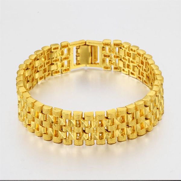 wrist chain mens bracelet wide fashion 18k yellow gold filled thick chain bracelet link 20cm long302h, Black
wrist chain mens bracelet wide fashion 18k yellow gold filled thick chain bracelet link 20cm long302h, Black