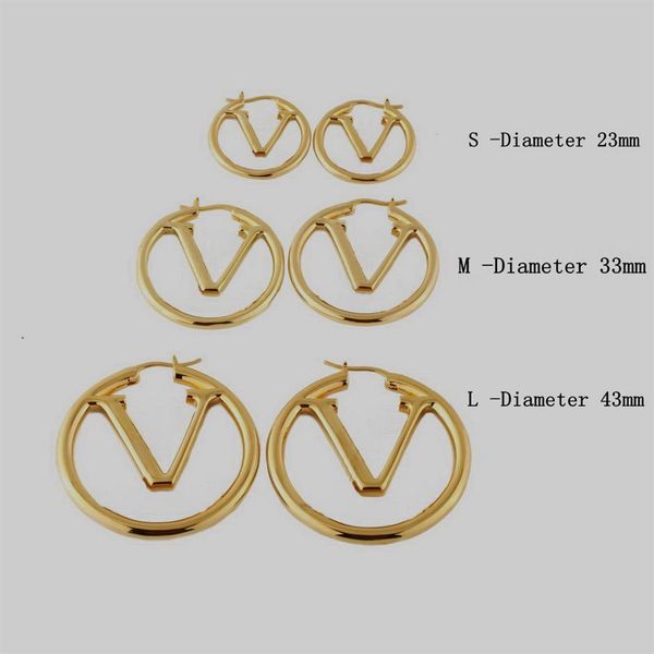 fashion style stud earrings lady women gold silver-colour hardware engraved hollow out v initials hoop earring original box209b, Golden;silver
fashion style stud earrings lady women gold silver-colour hardware engraved hollow out v initials hoop earring original box209b, Golden;silver
