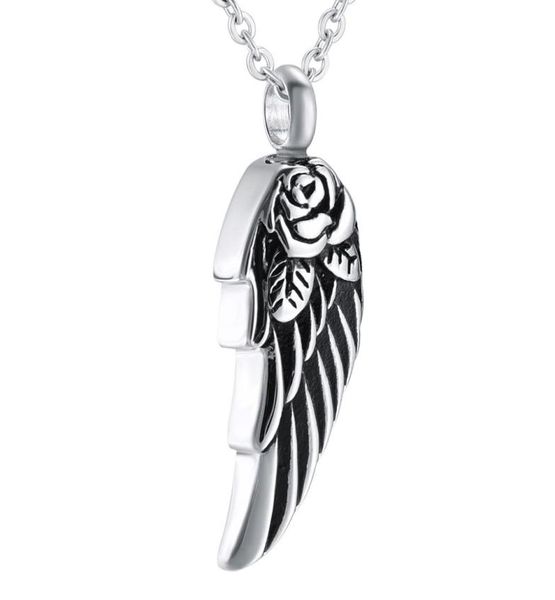 angel wing with rose cremation urn pendant necklace stainless steel ash pendant memorial keepsake cremation jewelry8436868, Silver
angel wing with rose cremation urn pendant necklace stainless steel ash pendant memorial keepsake cremation jewelry8436868, Silver