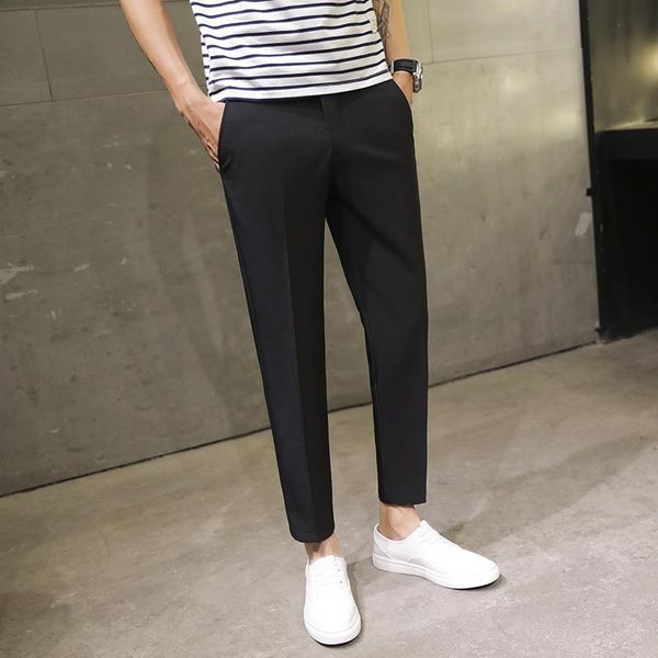 pants spring summer men's casual pants ankle length straight classic simplicity solid color comfortable male business pants, Black
pants spring summer men's casual pants ankle length straight classic simplicity solid color comfortable male business pants, Black