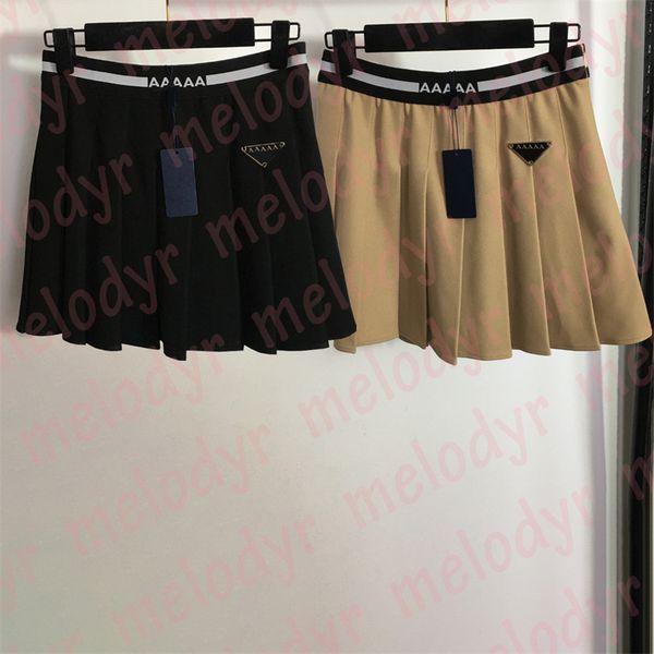 high waist short dress womens designer pleated skirts triangle badge letter print a line skirt, Black
high waist short dress womens designer pleated skirts triangle badge letter print a line skirt, Black