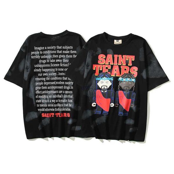 men's t-shirts saint tears fashion summer new distressed cartoon letter and women's short sleeve t-shirt cotton half jpqj, White;black
men's t-shirts saint tears fashion summer new distressed cartoon letter and women's short sleeve t-shirt cotton half jpqj, White;black