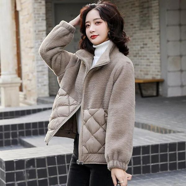 leather winter women short jacket 2022 new down cotton coat korean loose patchwork fur coat autumn lady zipper women padded parkas, Black
leather winter women short jacket 2022 new down cotton coat korean loose patchwork fur coat autumn lady zipper women padded parkas, Black