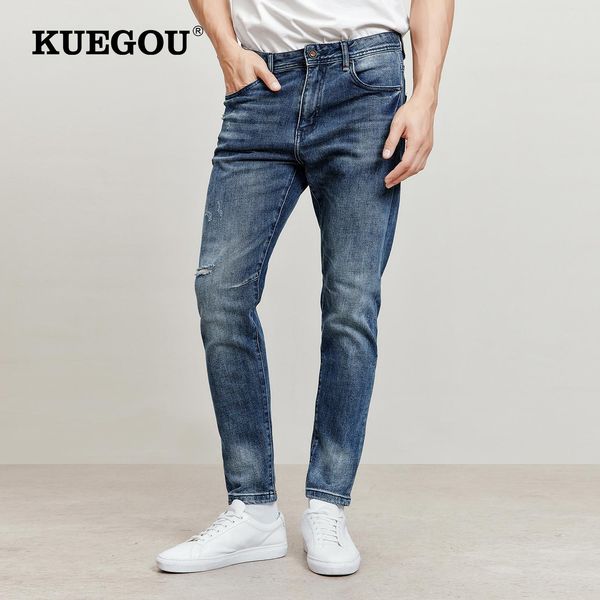 pants kuegou 2022 spring autumn new hole wash slim jeans for men moustache effect fashion cotton stretch breathable denim pants 1970, Black
pants kuegou 2022 spring autumn new hole wash slim jeans for men moustache effect fashion cotton stretch breathable denim pants 1970, Black