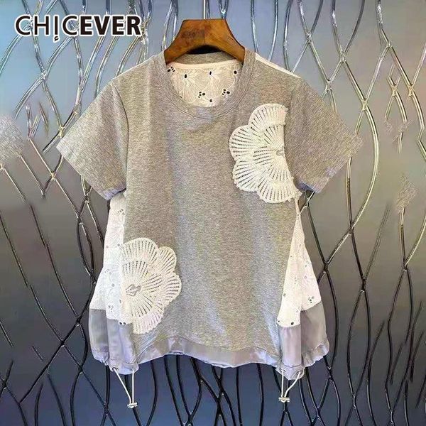 t-shirt chicever casual patchwork lace t shirt for women o neck short sleeve drawstring loose oversize t shirts females fashion clothing, White
t-shirt chicever casual patchwork lace t shirt for women o neck short sleeve drawstring loose oversize t shirts females fashion clothing, White