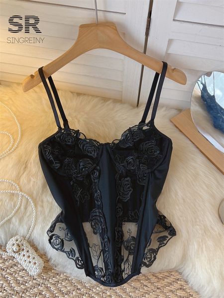 camisoles tanks singreiny black embroidery floral lace camisole patchwork women mesh strap slim elastic waist lady party club outwear tank 2, Black;white
camisoles tanks singreiny black embroidery floral lace camisole patchwork women mesh strap slim elastic waist lady party club outwear tank 2, Black;white