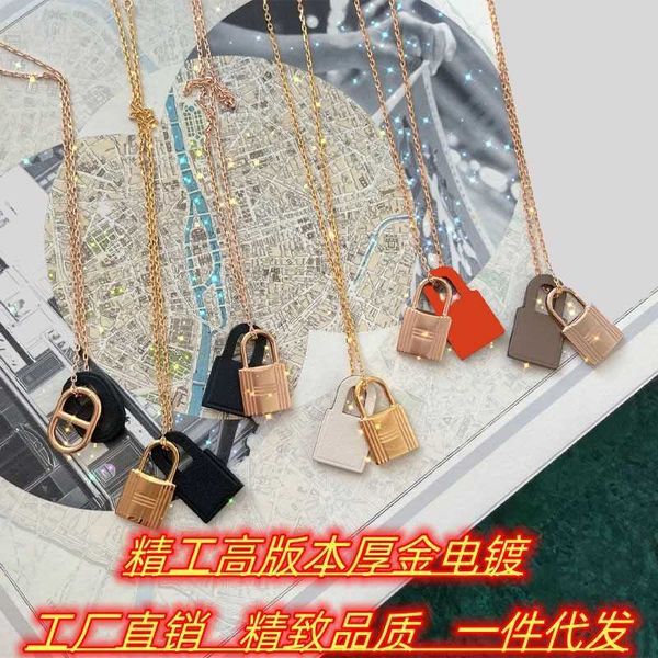 designerseiko high edition s925 sterling silver herms new cowhide lock head pendant 18k rose gold necklace for women, Black
designerseiko high edition s925 sterling silver herms new cowhide lock head pendant 18k rose gold necklace for women, Black