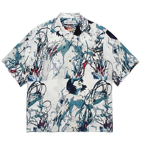 men's casual shirts wacko maria print shirt summer men women hawaiian style loose tees 230420, White;black
men's casual shirts wacko maria print shirt summer men women hawaiian style loose tees 230420, White;black
